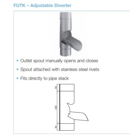 Lindab Circular Steel Downpipe Manual Rainwater Diverter (FUTK)