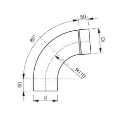 Lindab Circular Steel Downpipe Bend 85 degrees (BM85)