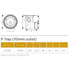 Saint Gobain PAM UK VortX P Trap Floor Gully