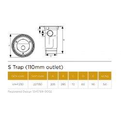 Saint Gobain PAM UK VortX S Trap Floor Gully