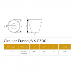 Saint Gobain PAM UK VortX Circle Funnel In Nickel Bronze