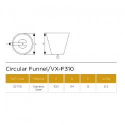 Saint Gobain PAM UK VortX Circle Funnel In Stainless Steel