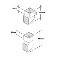 Marley 65mm Square Pipe Shoe With Lugs (RSE1)