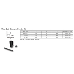 Aluminium Swaged Circular Water Butt Rainwater Diverter Kit