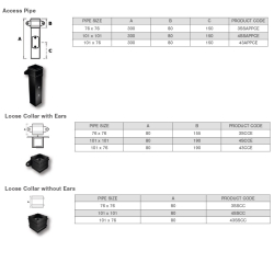 Aluminium Cast Socketed Square Loose Collar (Eared)