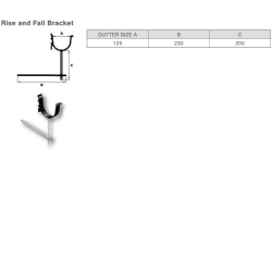 Aluminium Deep Flow 125x100mm Snap Fit Rise and Fall Bracket